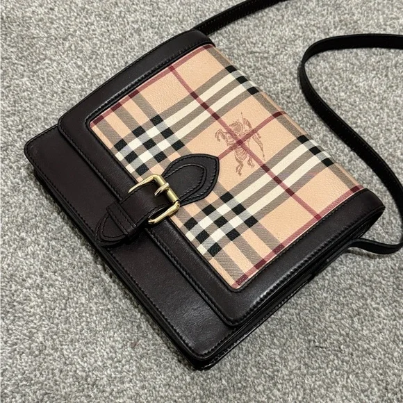 BURBERRY Haymarket Check Canvas Small Paisley Crossbody Bag - Picture 3 of 16